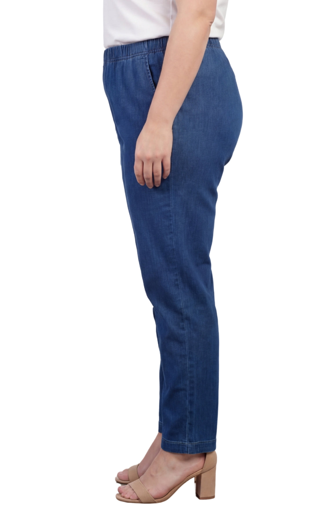 Women's Lightweight Pull-On Denim Jeans with Elastic Waist – Relaxed Fit Stretch Jeans for Casual Everyday Wear 25