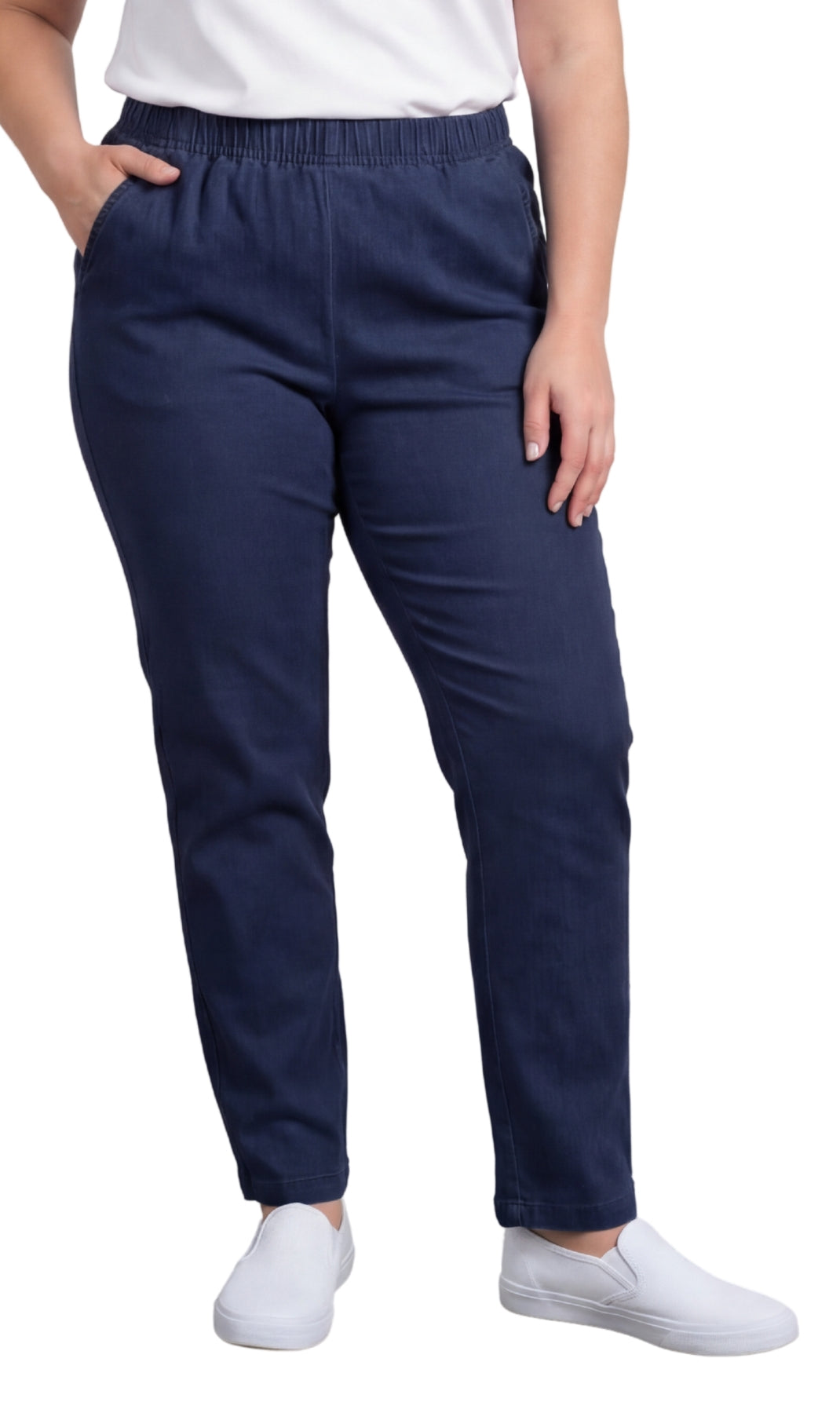 Women's Lightweight Pull-On Denim Jeans with Elastic Waist – Relaxed Fit Stretch Jeans for Casual Everyday Wear 32