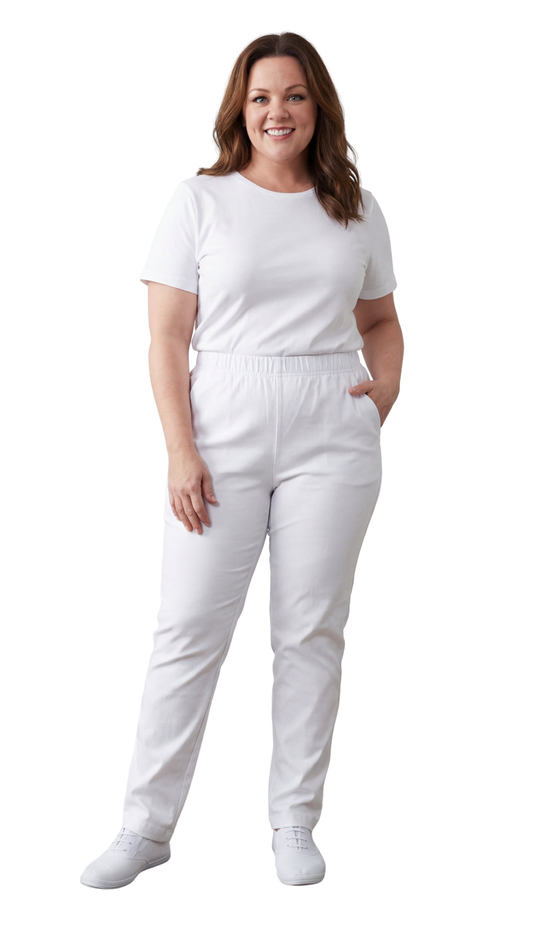 Women's Lightweight Pull-On Denim Jeans with Elastic Waist 36