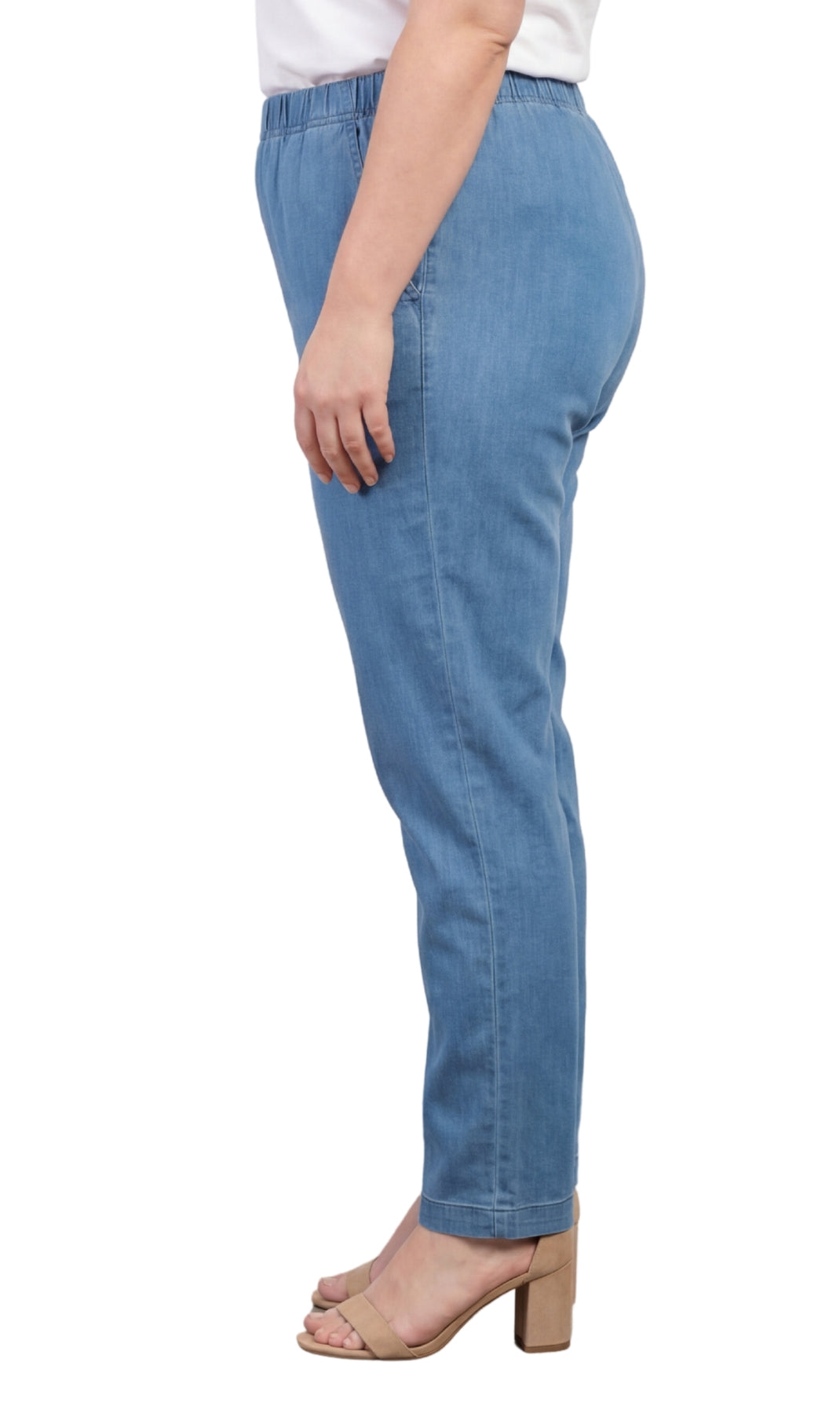 Women's Lightweight Pull-On Denim Jeans with Elastic Waist – Relaxed Fit Stretch Jeans for Casual Everyday Wear 9