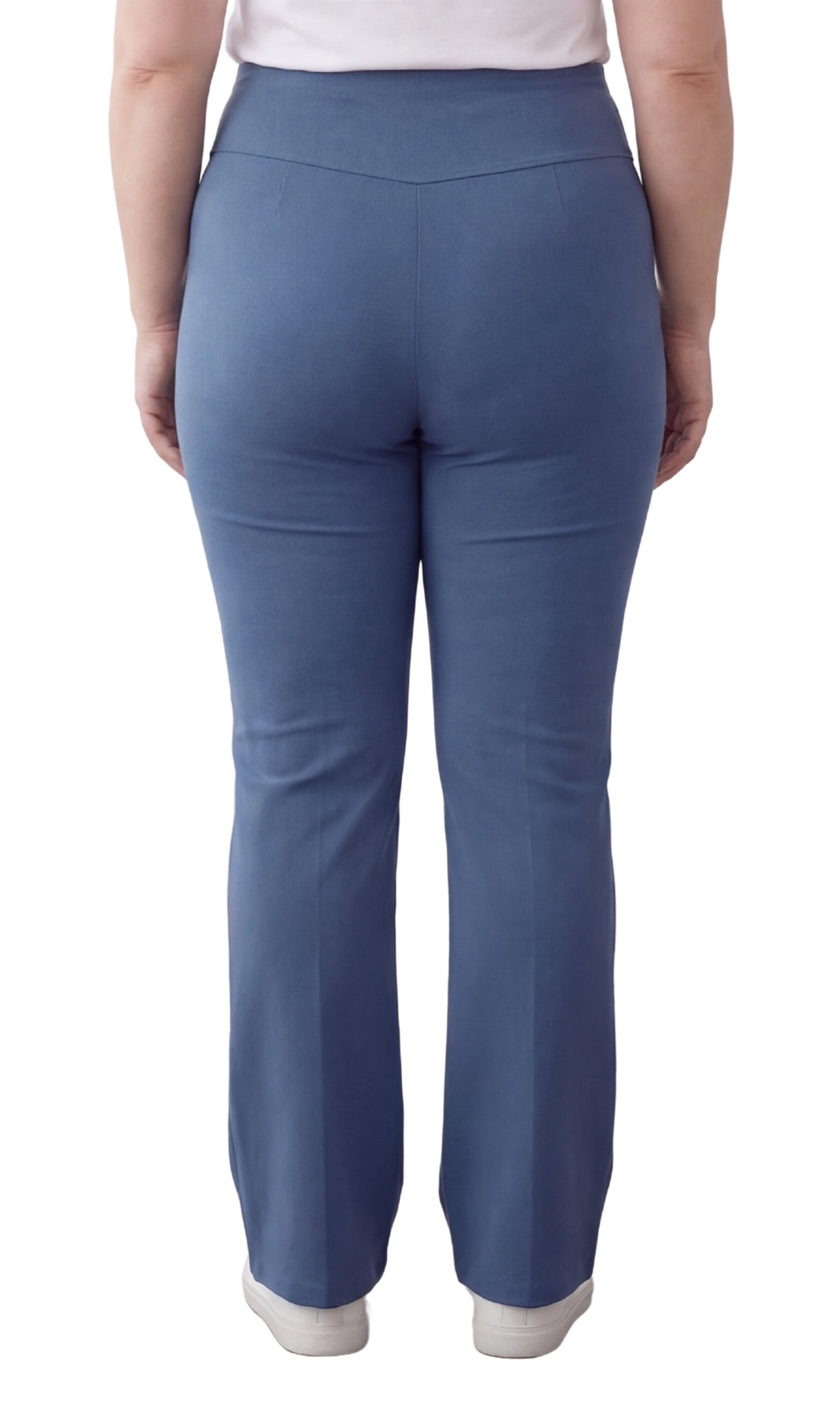 Turtle Bay New York Women's Pull-on Cotton Stretch Bootcut Flare Leggings with a Crossover waistband navy back