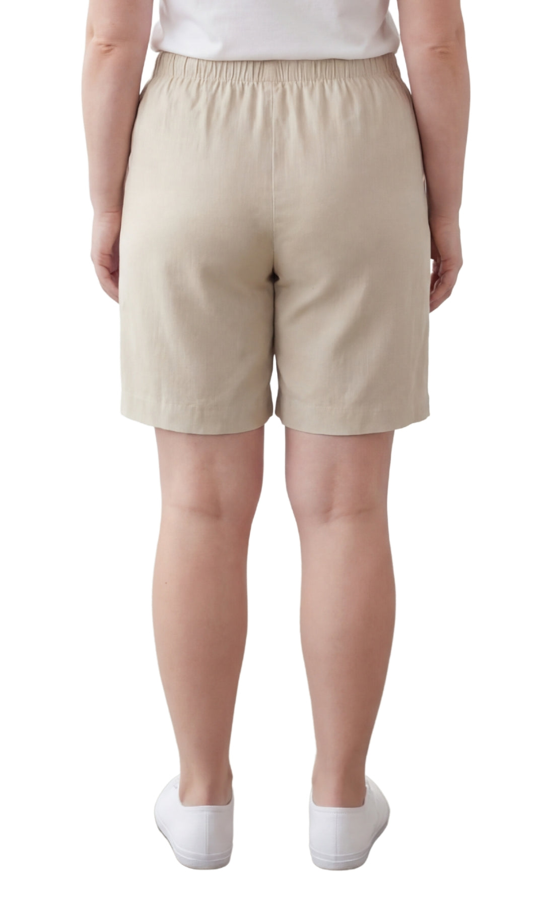 Women's Pull On Denim & Twill Shorts with stretch waist - No zipper or buttons 18