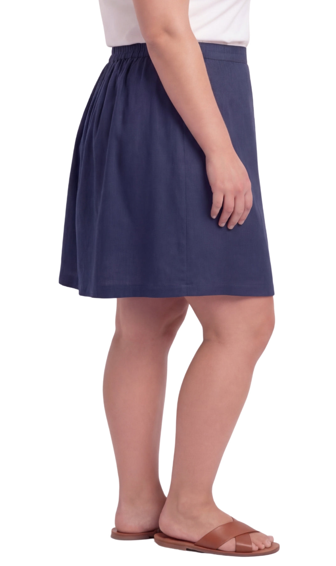 Turtle Bay New York Women's Pull on Skort in Twill with Elastic Waist and Front Pockets Navy side
