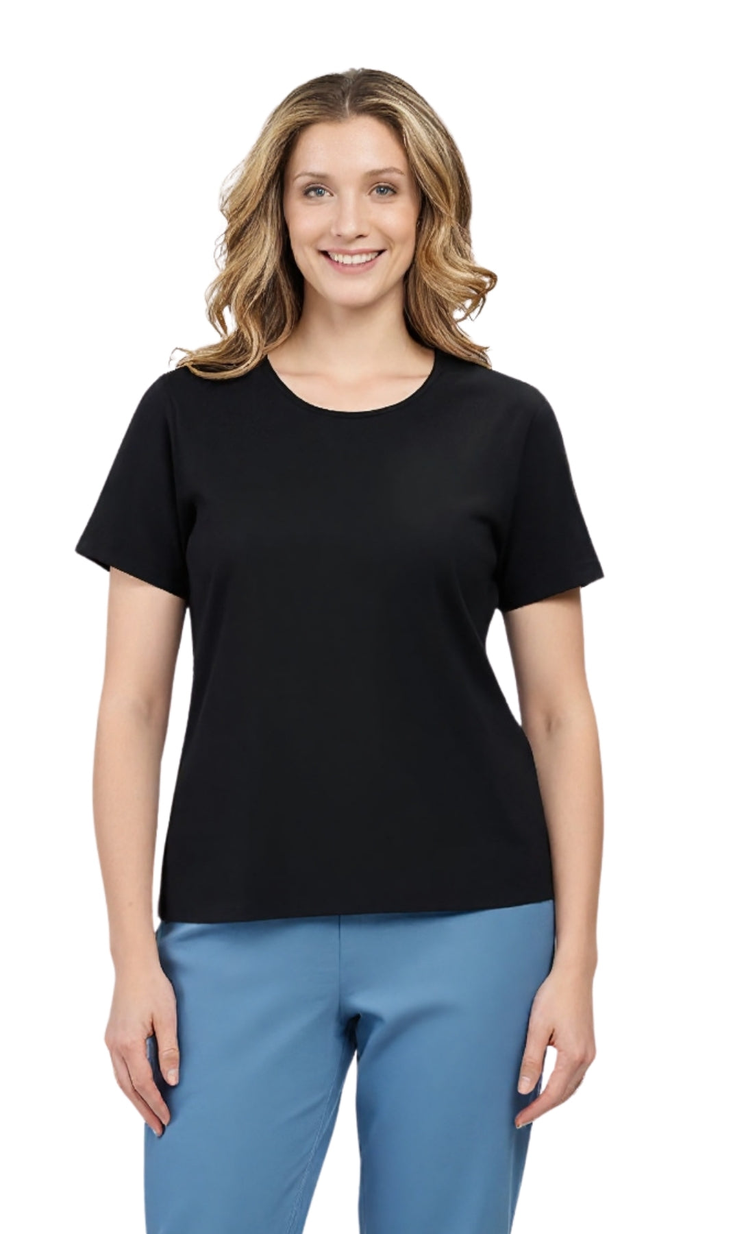Women's Relaxed Fit Short-Sleeve Crew neck knit Tee Shirt 26