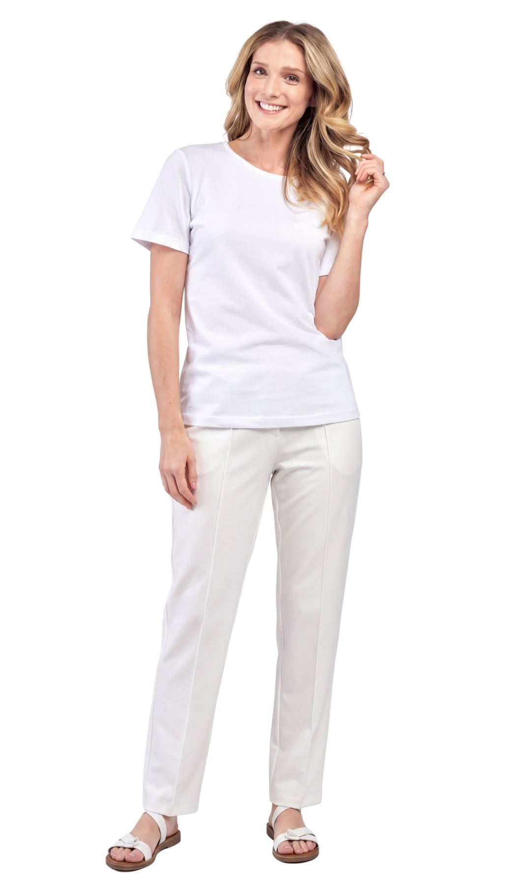 Women's Relaxed Fit Short-Sleeve Crew neck knit Tee Shirt 35