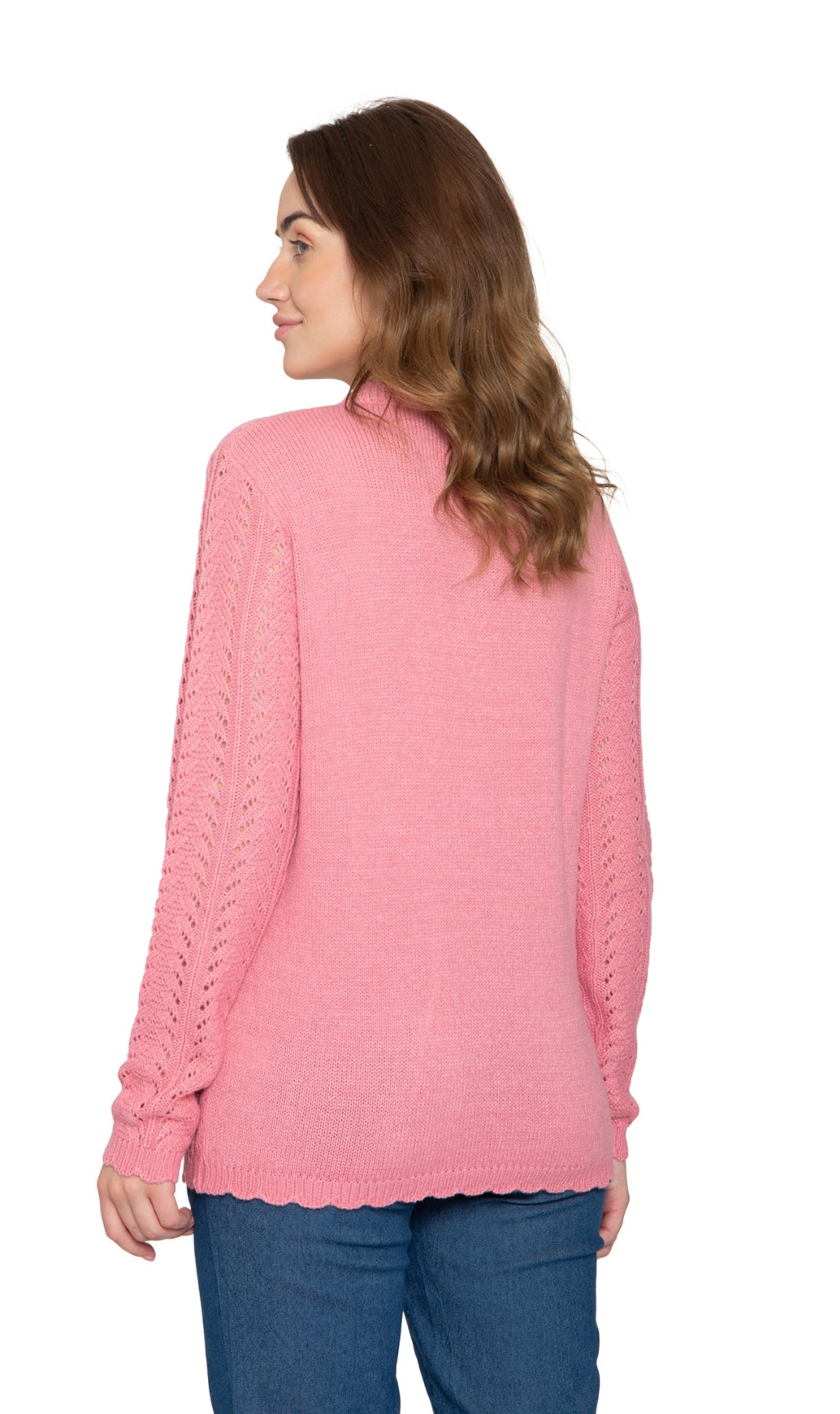 Women's Button Front Crochet Pointelle Cardigan with Pockets 14