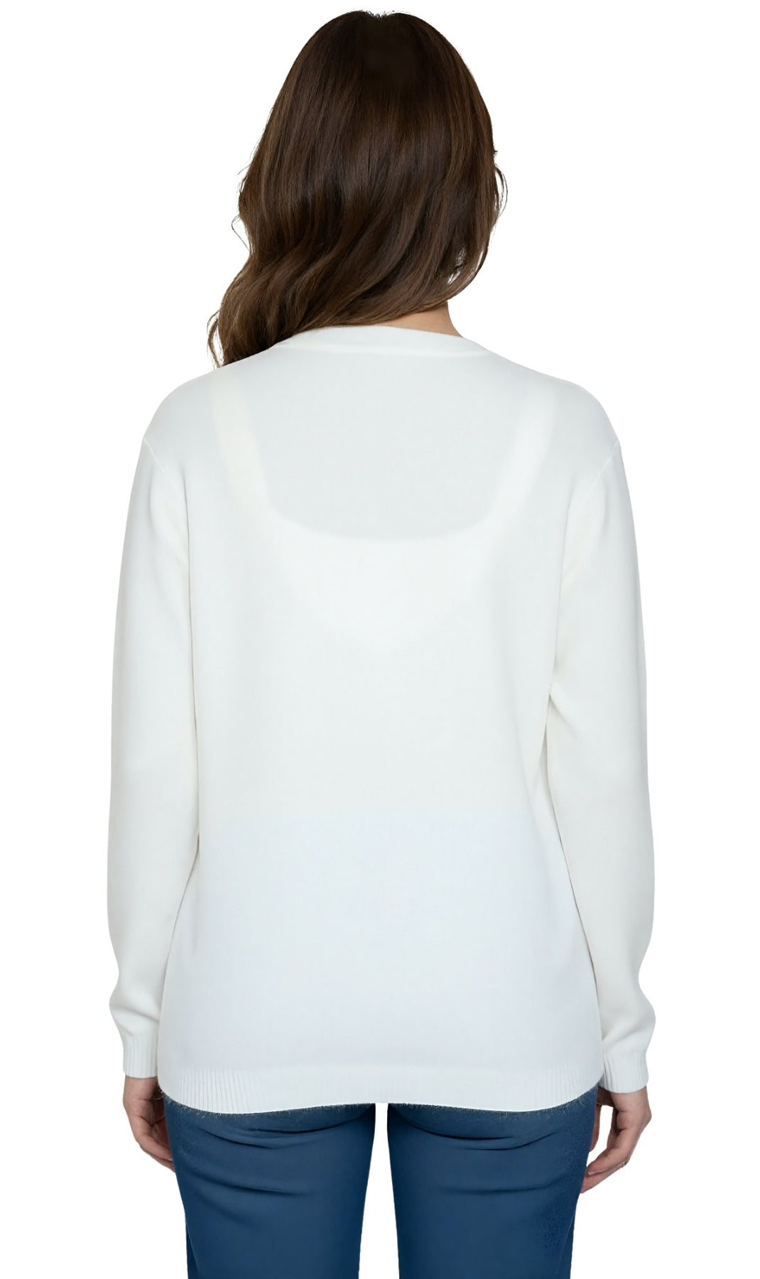 Women's Faux Pearl Cardigan in Cashmere-like Soft Knit 12