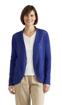 Turtle Bay New York Women's Open Front Glitter Shrug in Soft Acryllic royal front