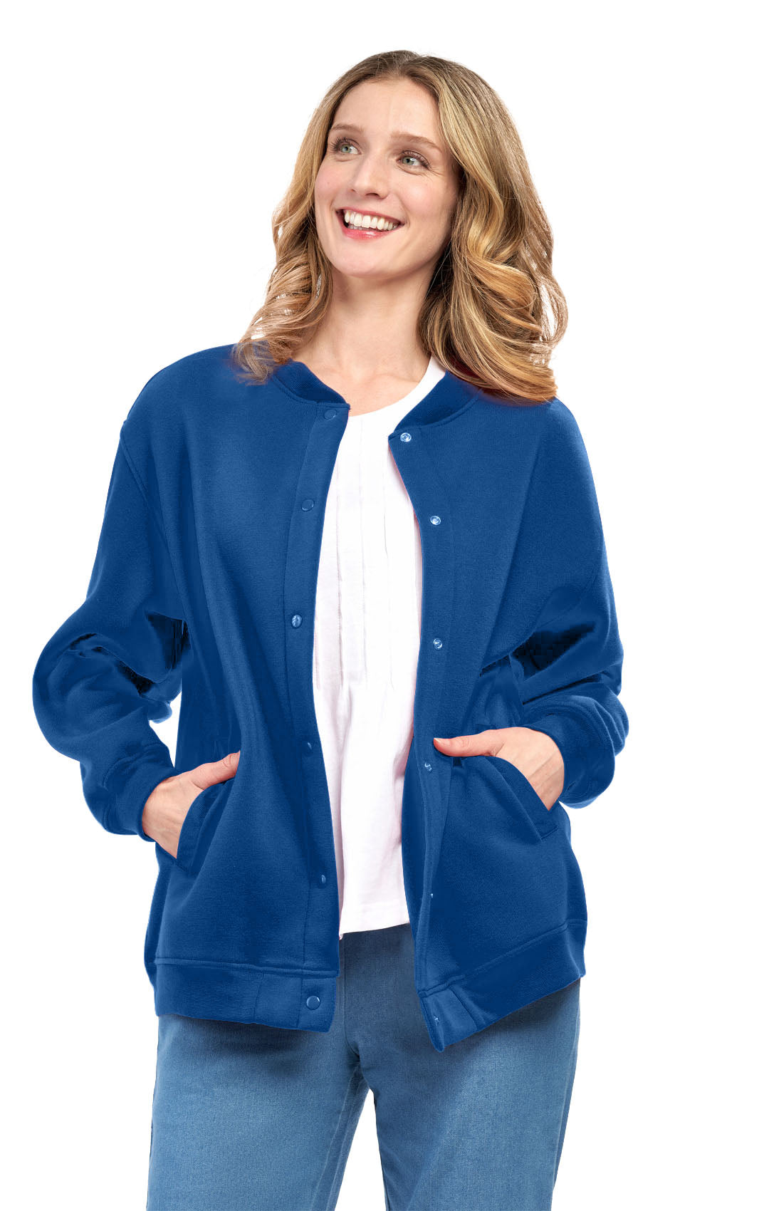 Womens Snap Up Jacket - Soft, Fleecy Lining for Three-Season Comfort 15