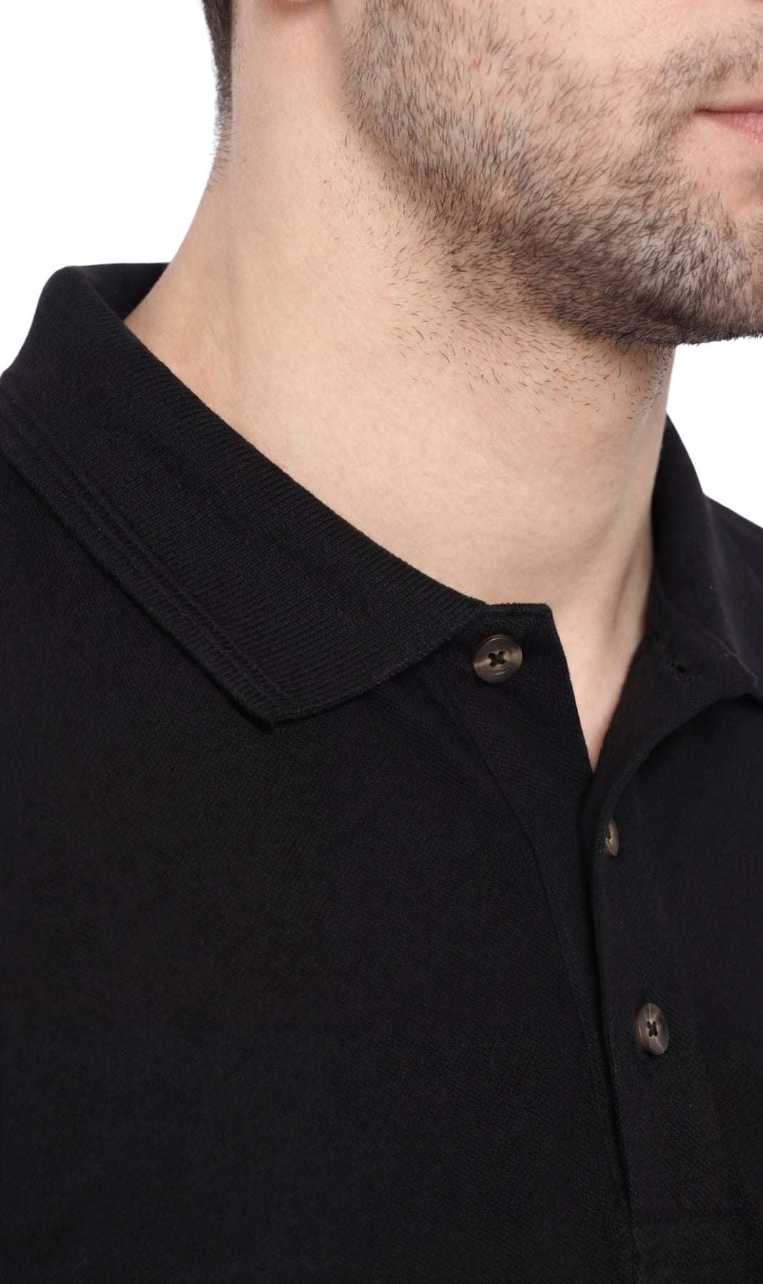 Turtle Bay Apparel Men's Short Sleeve Pique Polo Shirt in Cotton Blend with Front Pocket – Black Collar Detail