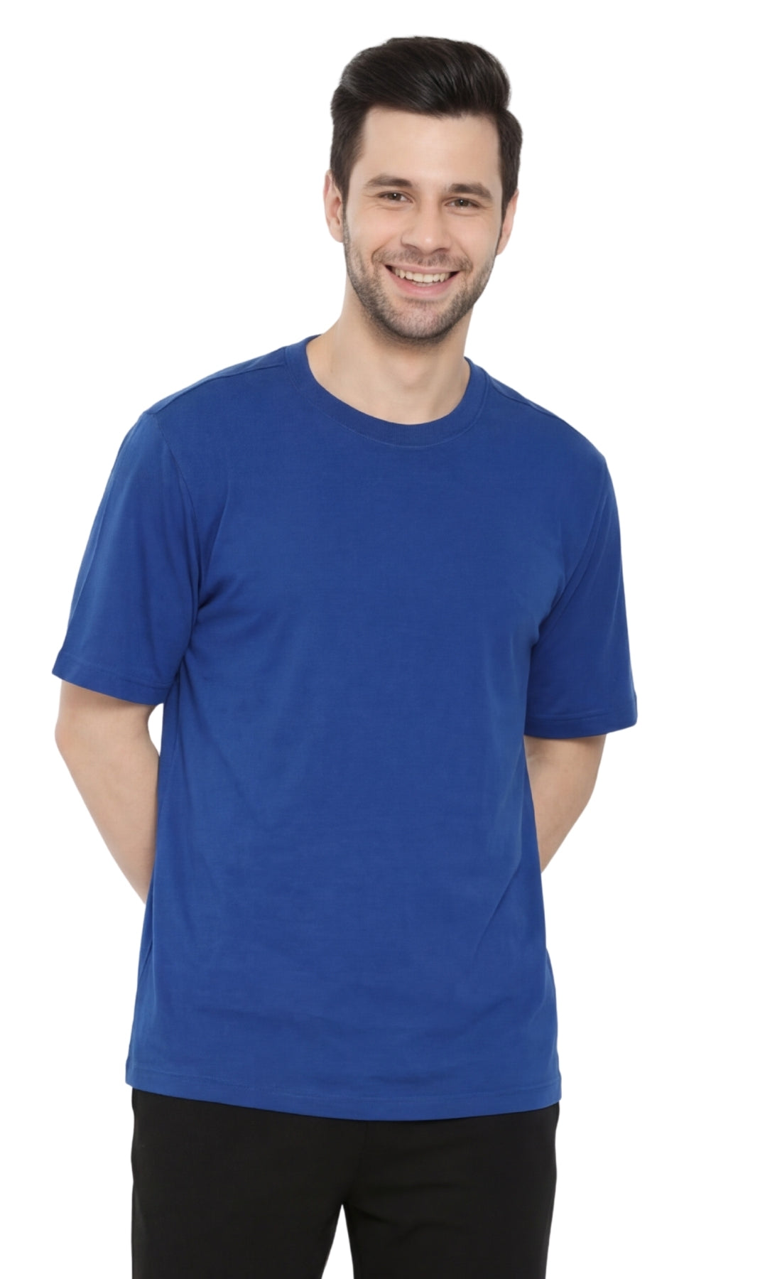 Turtle Bay Apparel Men's Heavyweight Crew Neck T-Shirt – Royal Front View