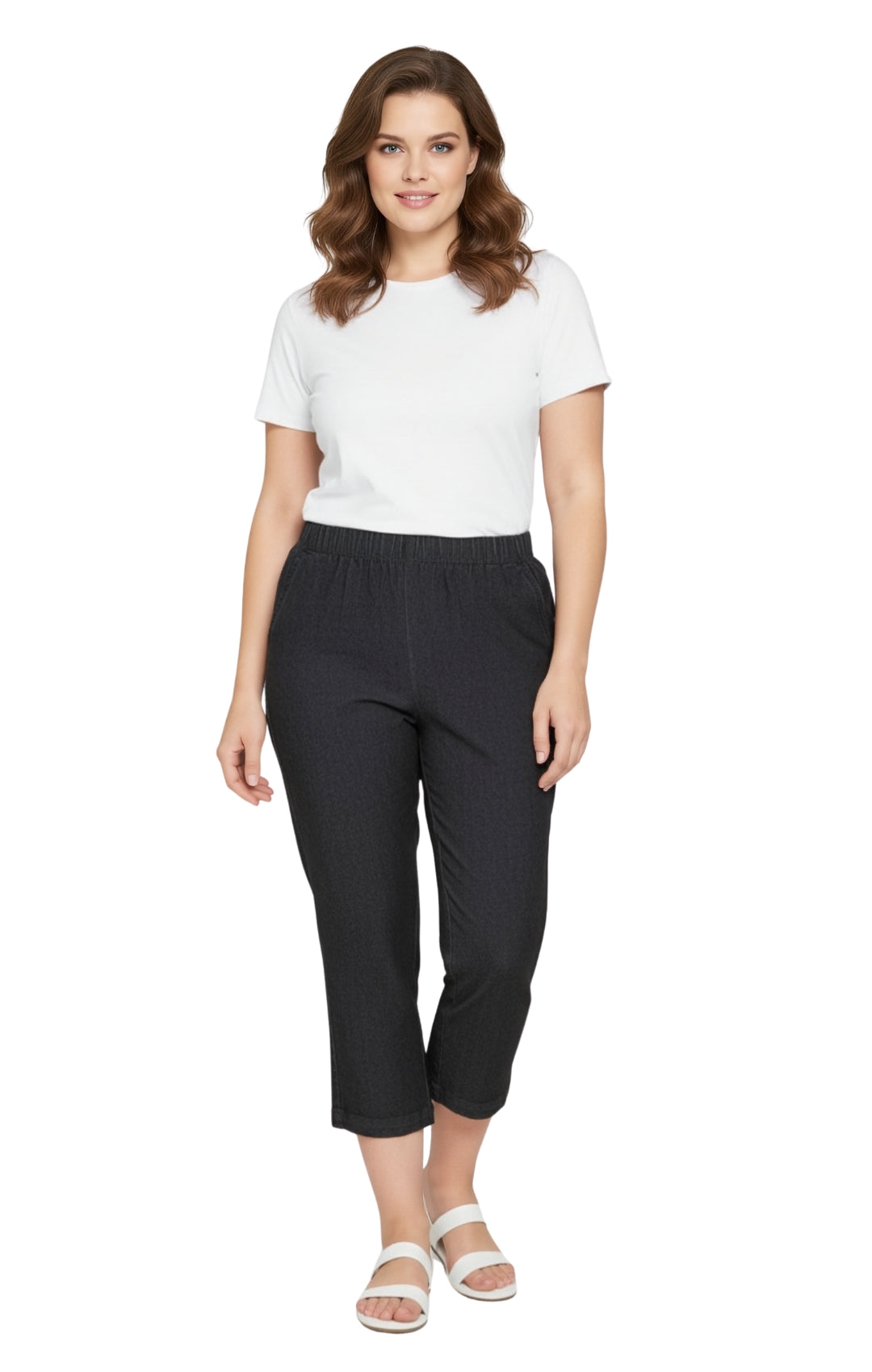 Women’s Lightweight Stretch Denim Capri Pants – Comfortable Everyday Fit 33