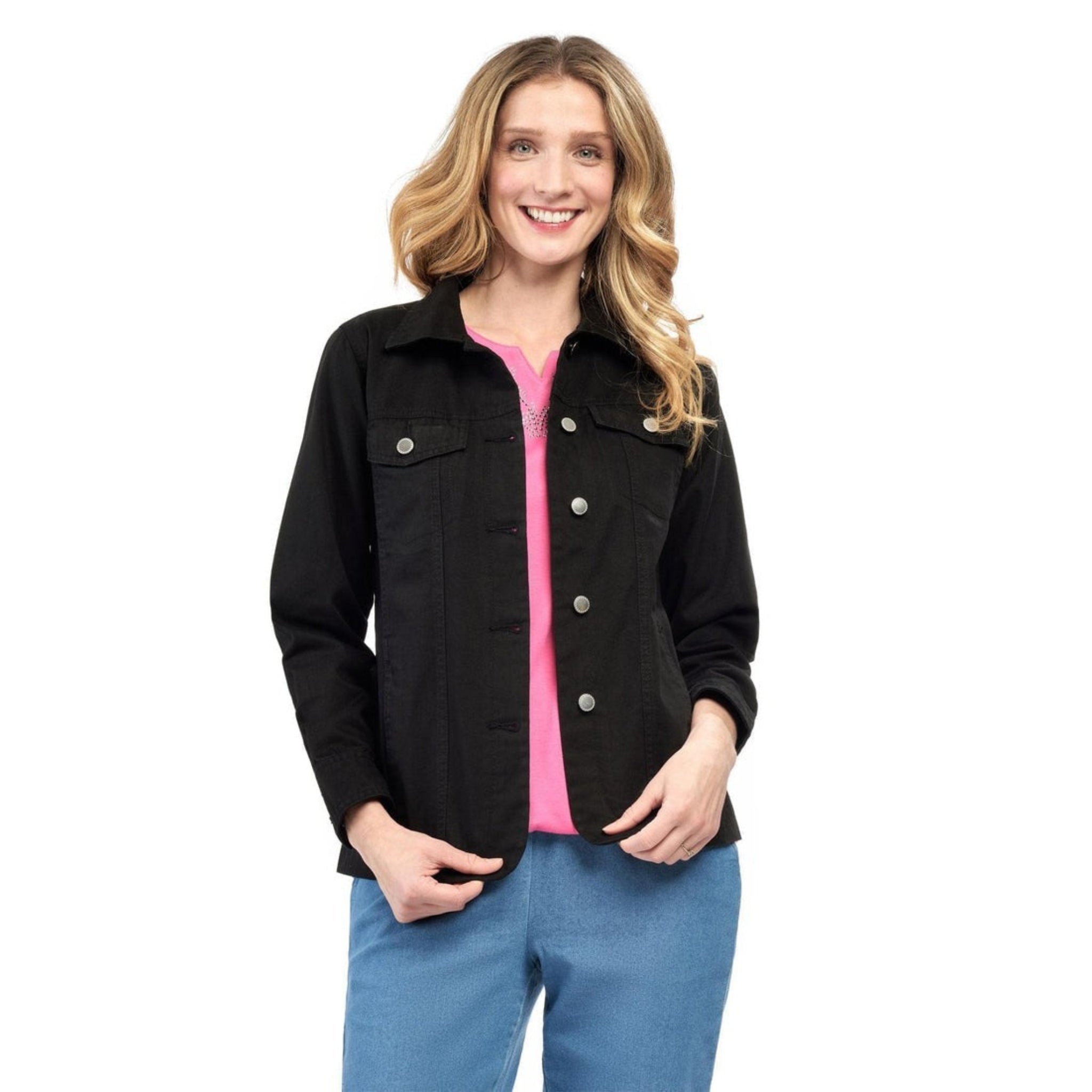 Turtle Bay Apparel Women's Button Front Brushed Twill Jacket
