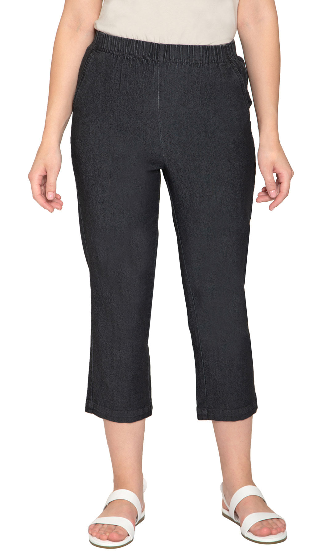 Women's Lightweight Stretch Denim Capri Pants – Comfortable Everyday Fit 30
