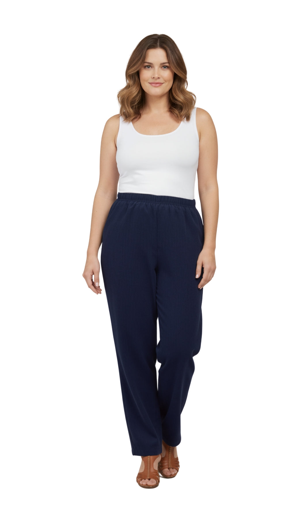 Womens Pull On Fine Wale Corduroy Pants with soft-covered elastic waist 19