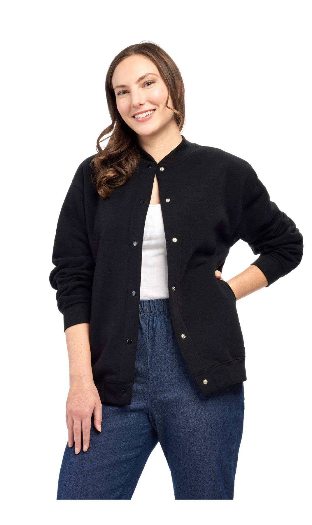 Womens Snap Up Jacket - Soft, Fleecy Lining for Three-Season Comfort 13