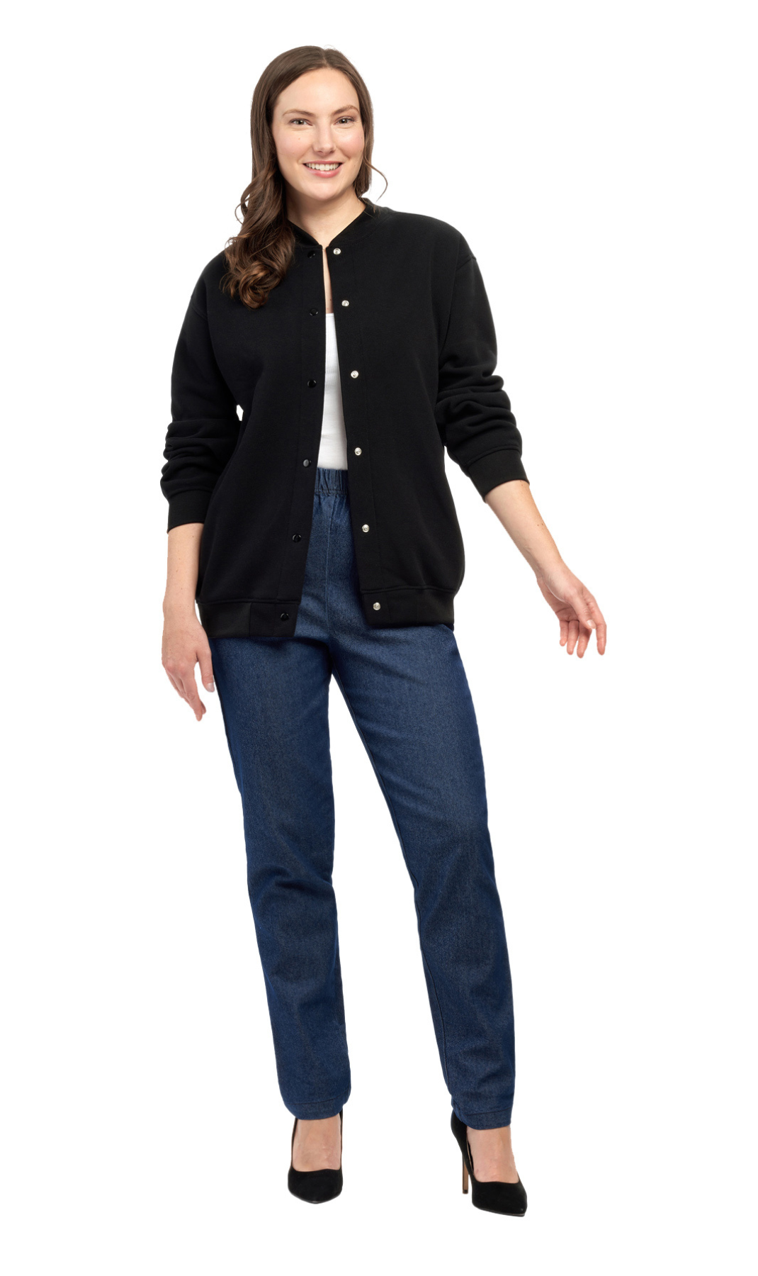 Womens Snap Up Jacket - Soft, Fleecy Lining for Three-Season Comfort 14