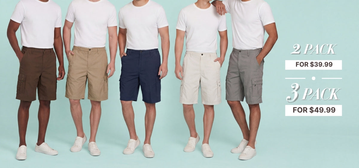 Turtle Bay New York Men's_Cargo_Shorts multipacks combo pack