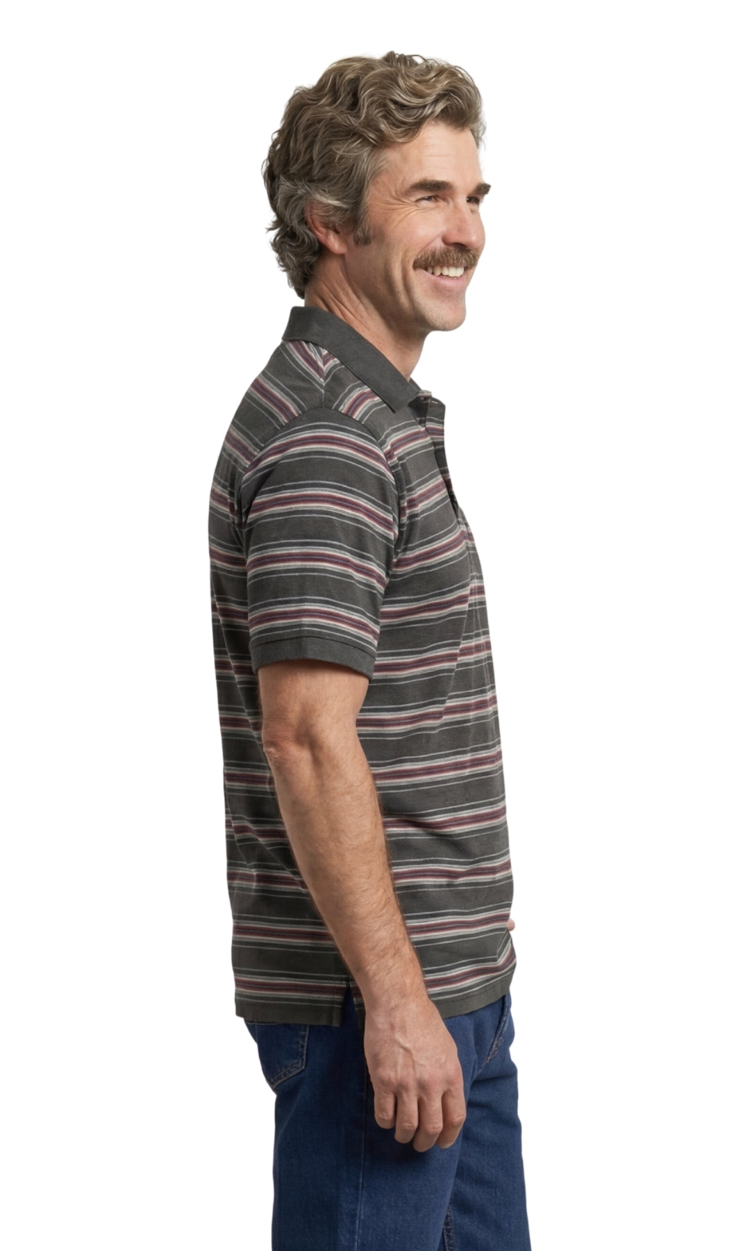 Men's Short Sleeve Pique Polo Shirt in Cotton Blend with Front Pocket 24