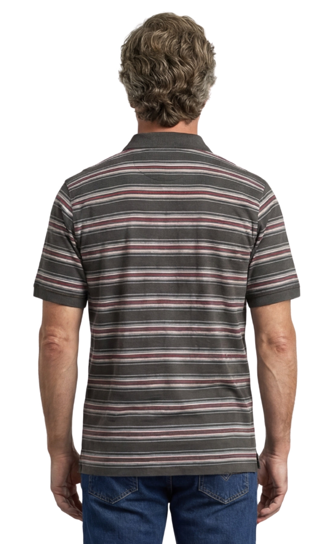 Men's Short Sleeve Pique Polo Shirt in Cotton Blend with Front Pocket 23