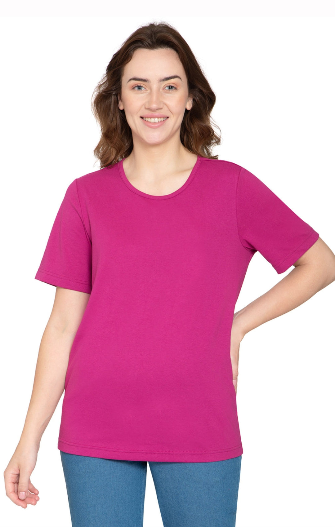Women's Relaxed Fit Short-Sleeve Crew neck knit Tee Shirt 24