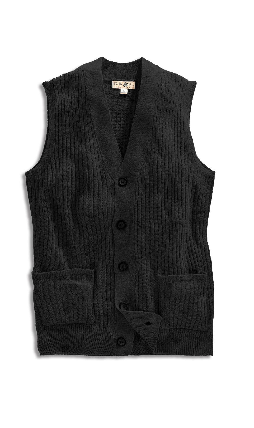 Men's Relaxed Fit Rib Knit Sweater Vest - Button Front with Pockets 8