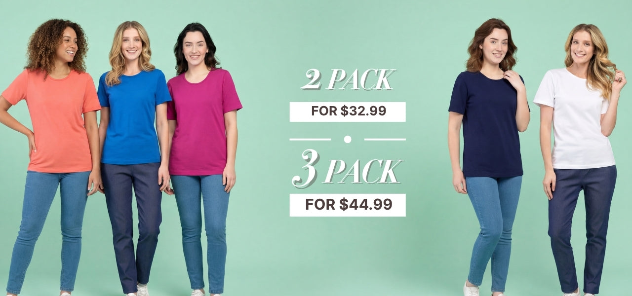 Turtle Bay New York Women's_Short-Sleeve_Crew_neck_Tee_Shirt multipacks combo pack