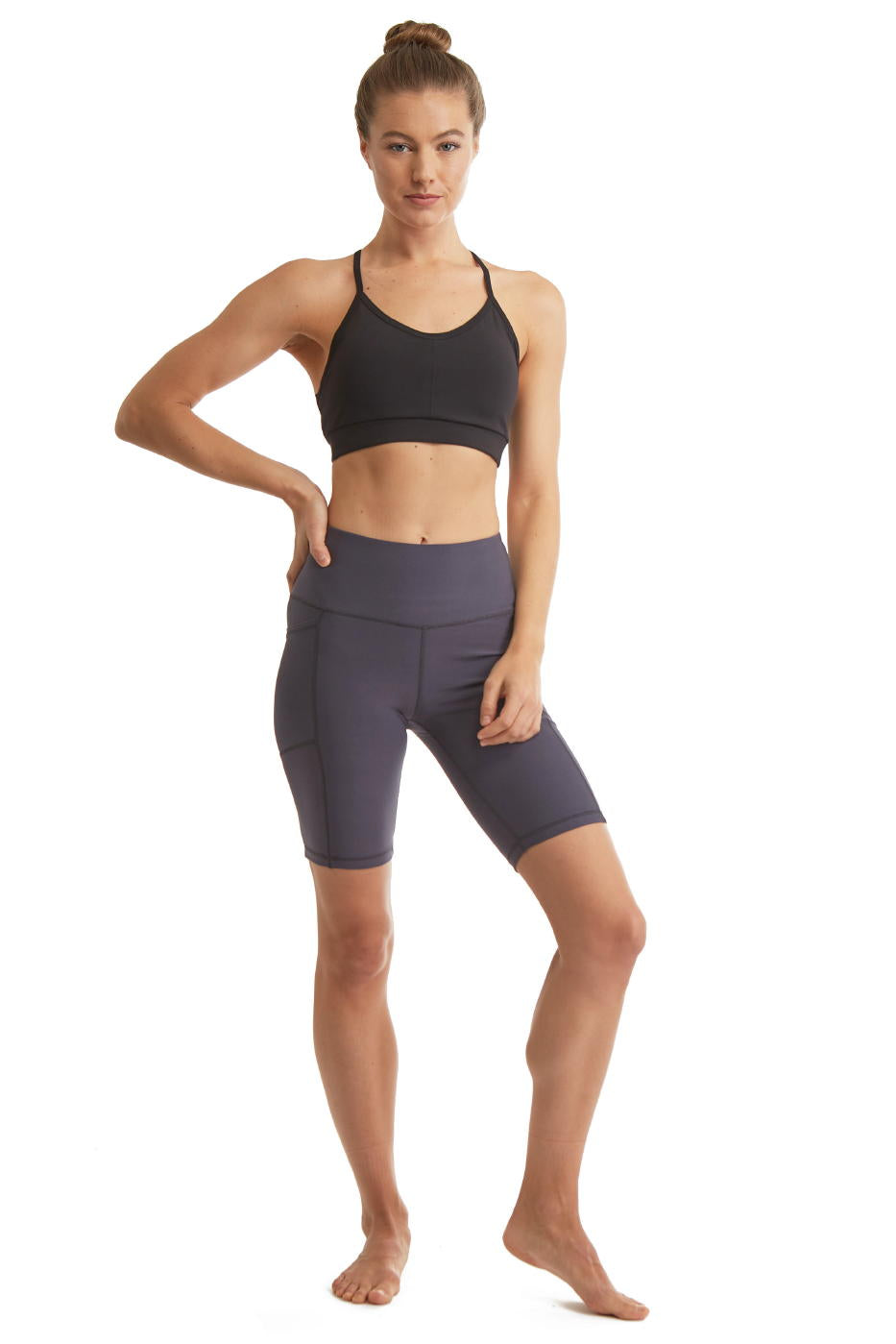 Women's Side Phone Pockets Cycle Shorts - Casis- Side - TURTLE BAY APPAREL